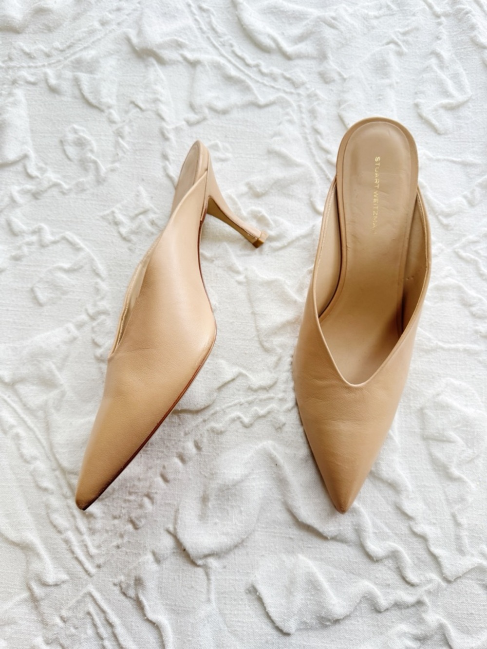 Stuart Weitzman Lula Leather Mules Size 12 - Picture 6 of 13